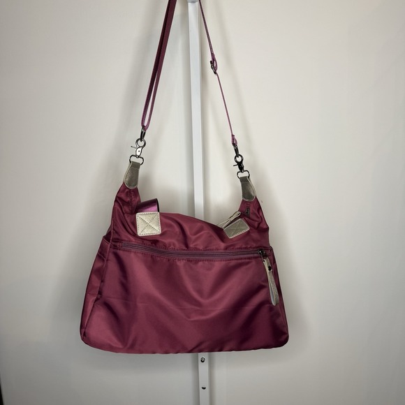 Balizuoan Purse Mommy Bag Plum  Nylon Pockets Adjustable Strap New In‎ Bag - Picture 7 of 16